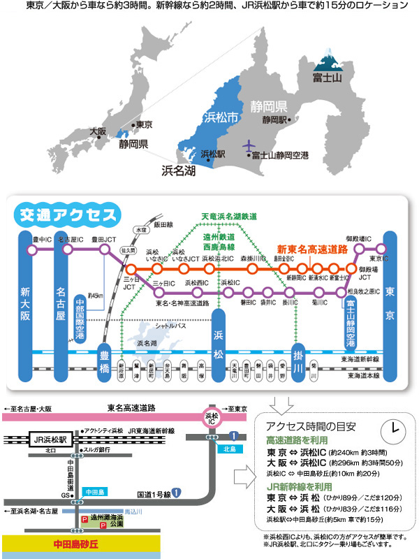 浜松・浜名湖へのアクセス